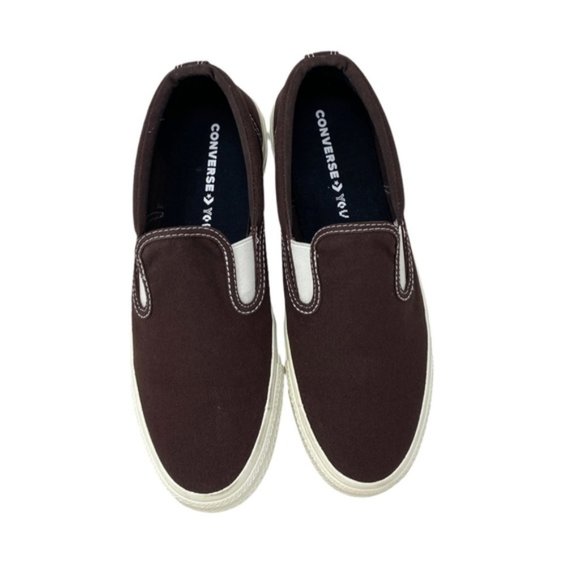 Converse Classic Slip On Low Top Canvas Brown Women's Sneakers Custom 171852C-BR - Picture 8 of 10